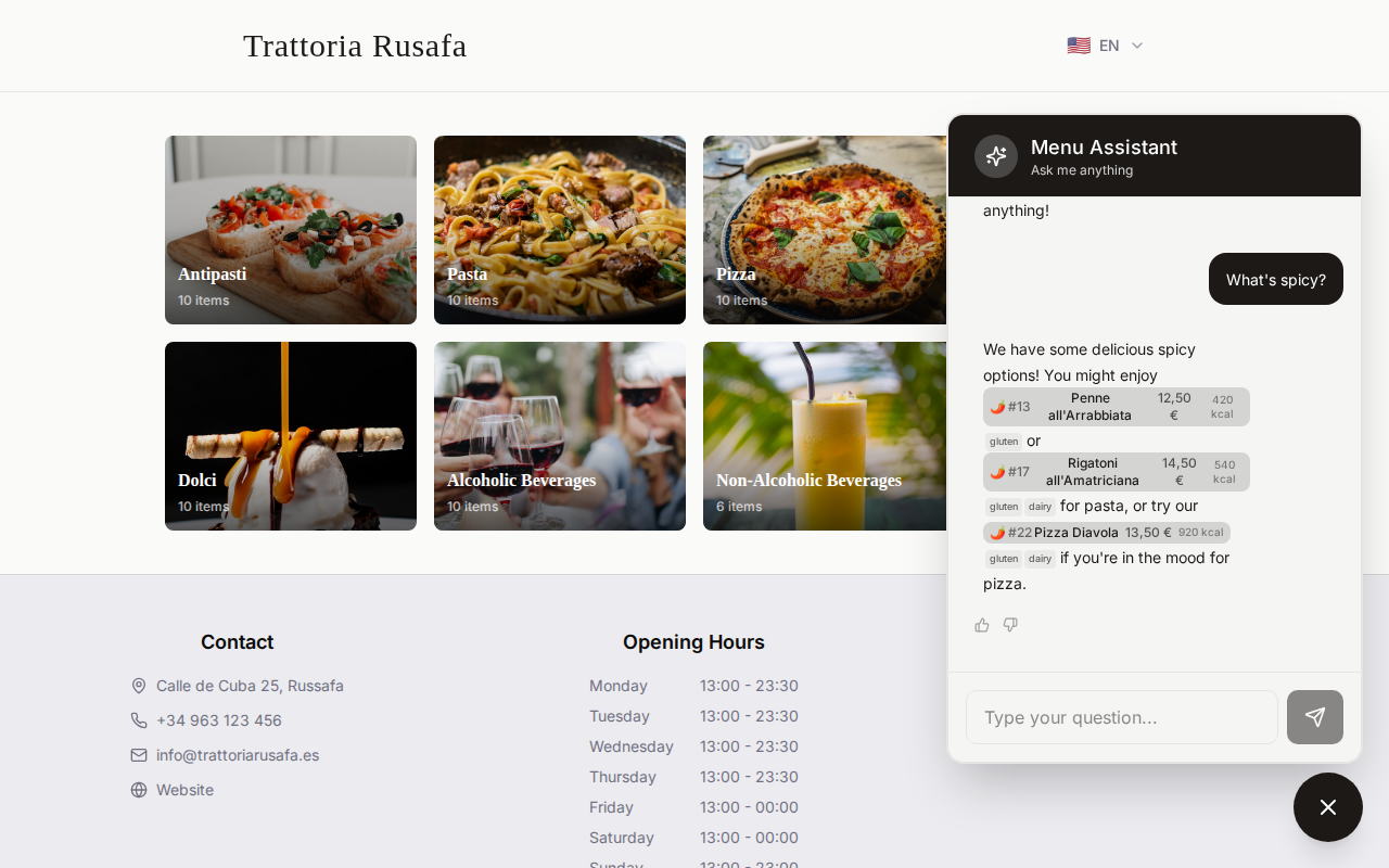 AI Menu Assistant